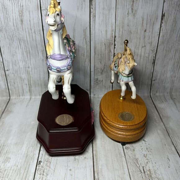 Lefton 1989 and Westland  Horse Carousel Music Box Set of 2 - Picture 2 of 8